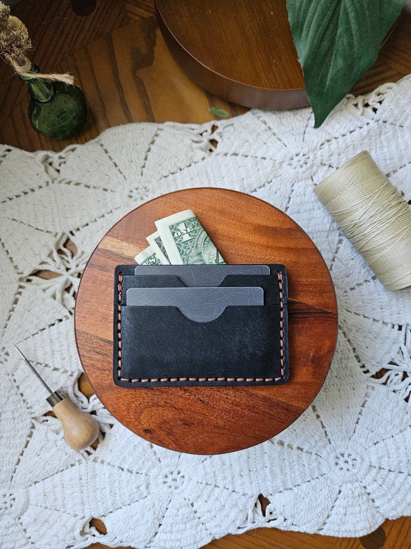 Black Minimal Leather Cardholder